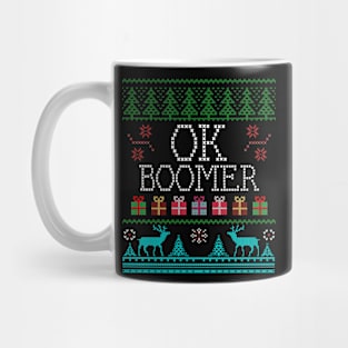 OK Boomer Ugly Christmas Style Design Mug